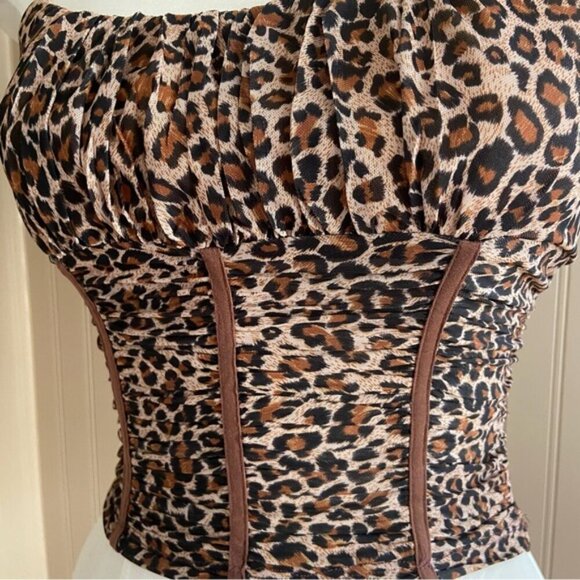 Princess Polly Zaylee Leopard Print Corset Top Women’s Size 4 - Picture 6 of 9
